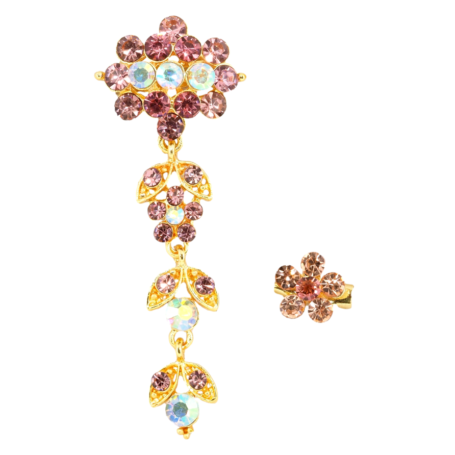 Брошка Дві брошки з рожевими стразами фото №1