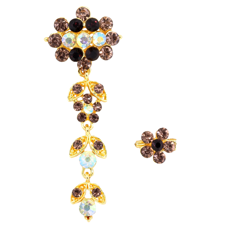 Брошь Две броши с бордовыми стразами фото №10