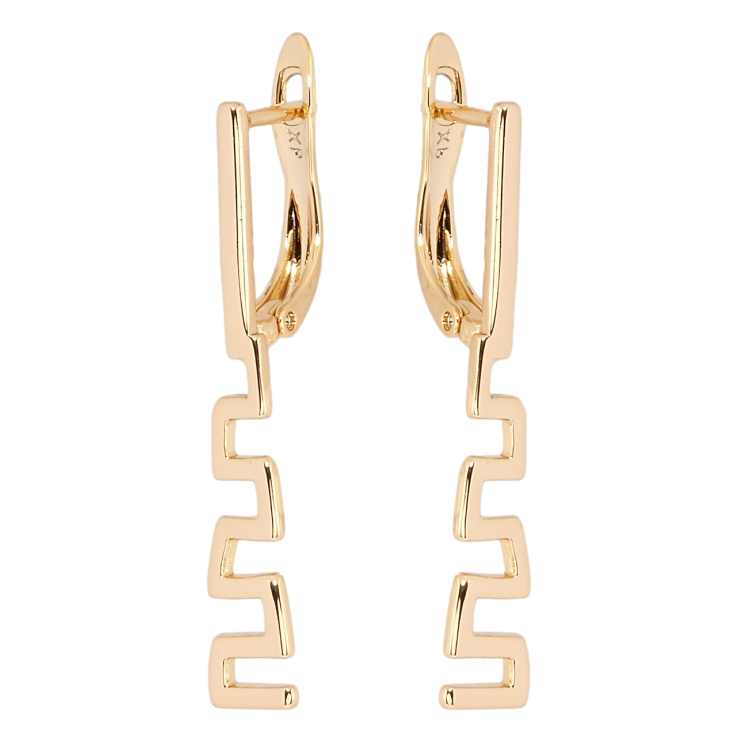 Сережки Xuping Позолота 18K англійський замок Зигзаг фото №15 Сережки Xuping Позолота 18K англійський замок Зигзаг фото №15