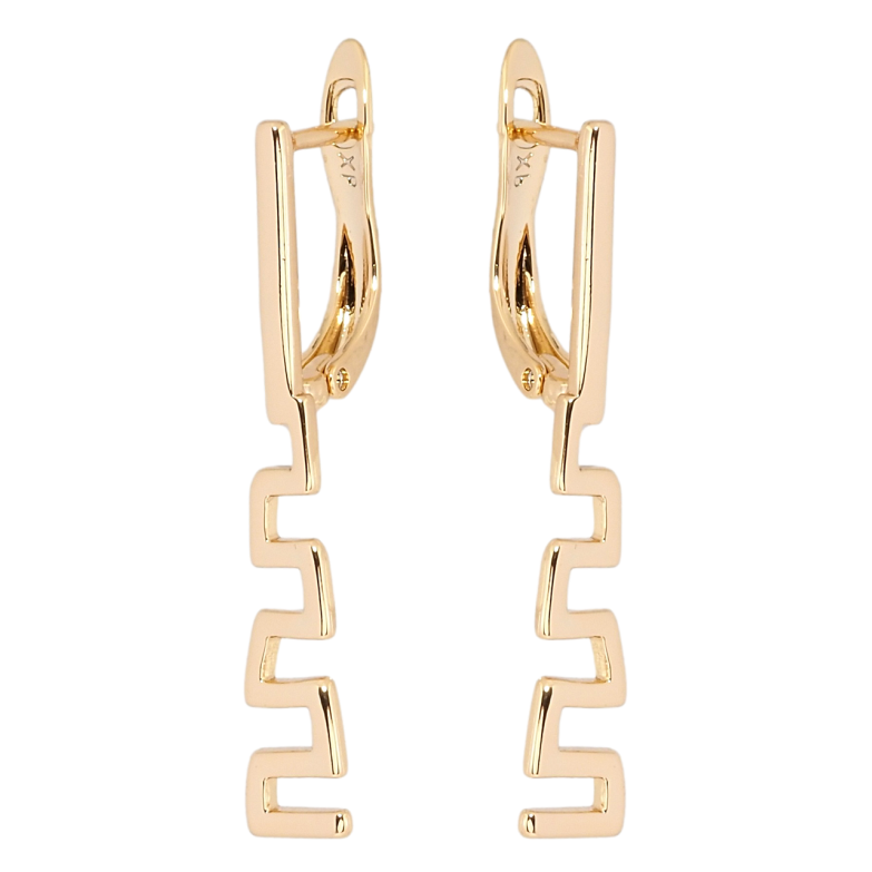 Сережки Xuping Позолота 18K англійський замок Зигзаг фото №5