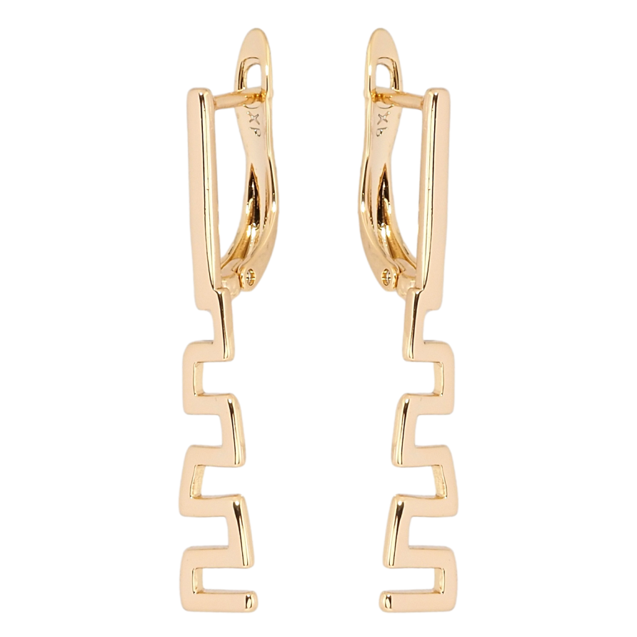 Сережки Xuping Позолота 18K англійський замок Зигзаг фото №1