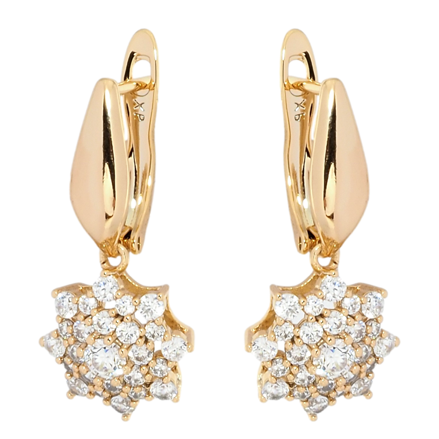 Сережки Xuping Позолота 18K англійський замок Підвіски зірки інкрустація цирконієм фото №1