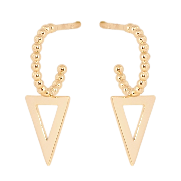 Серьги Xuping JEAN GOUJON Позолота 18K пусеты Дуги с треугольниками фото №22