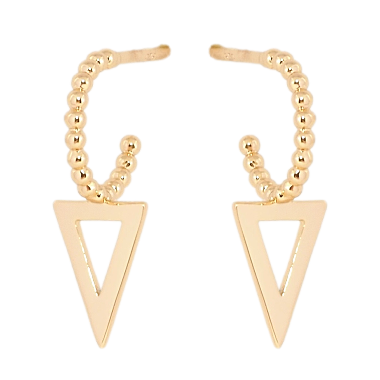 Серьги Xuping JEAN GOUJON Позолота 18K пусеты Дуги с треугольниками фото №3