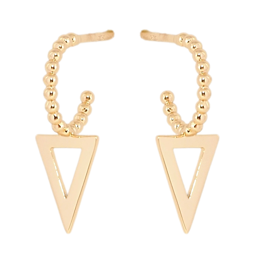 Серьги Xuping JEAN GOUJON Позолота 18K пусеты Дуги с треугольниками фото №1