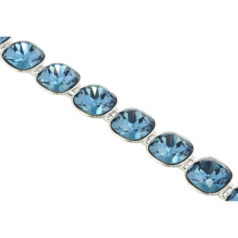 Браслет Xuping цвет Родий с кристаллами Swarovski Кристаллы Цвет Montana доп.замок два размера 16-18,5см х фото №1