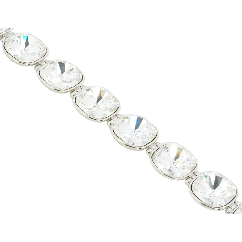 Браслет Xuping цвет Родий с кристаллами Swarovski Прозрачные Кристаллы доп.замок два размера 16-18,5см х фото №1