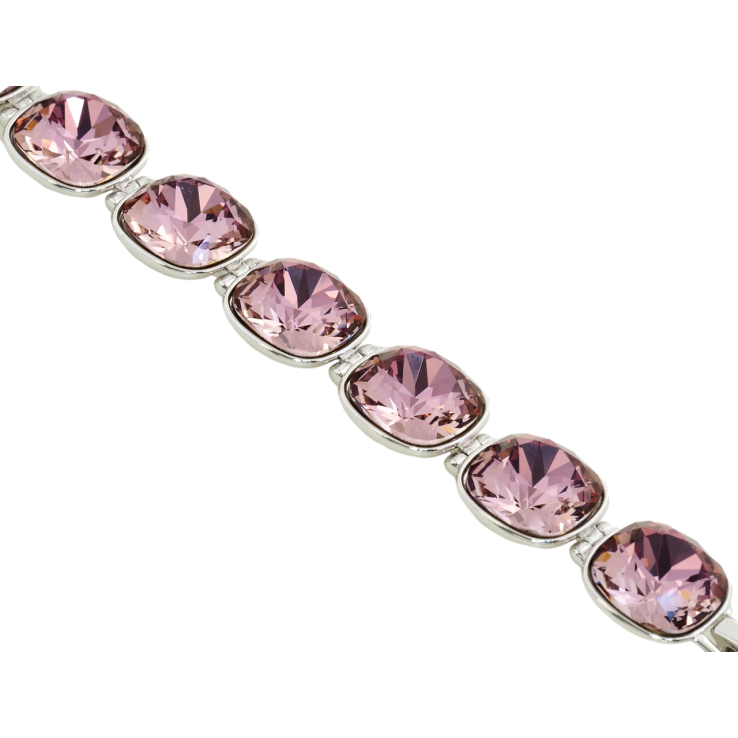 Браслет Xuping цвет Родий с кристаллами Swarovski Кристаллы Цвет Blush Rose доп.замок размер 16-18,5см х фото №22