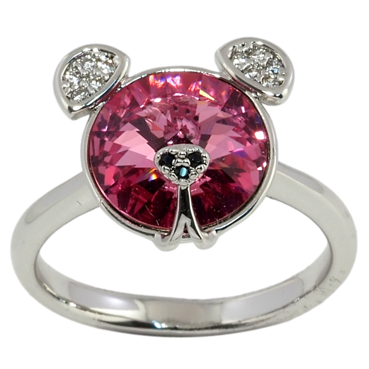 Кольцо Xuping цвет Родий с кристаллами Swarovski Мишка кристалл Rose фото №12