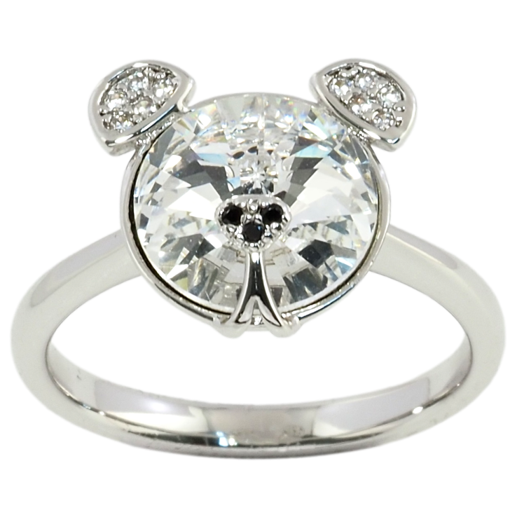 Кольцо Xuping цвет Родий с кристаллами Swarovski Мишка кристалл Clear фото №20