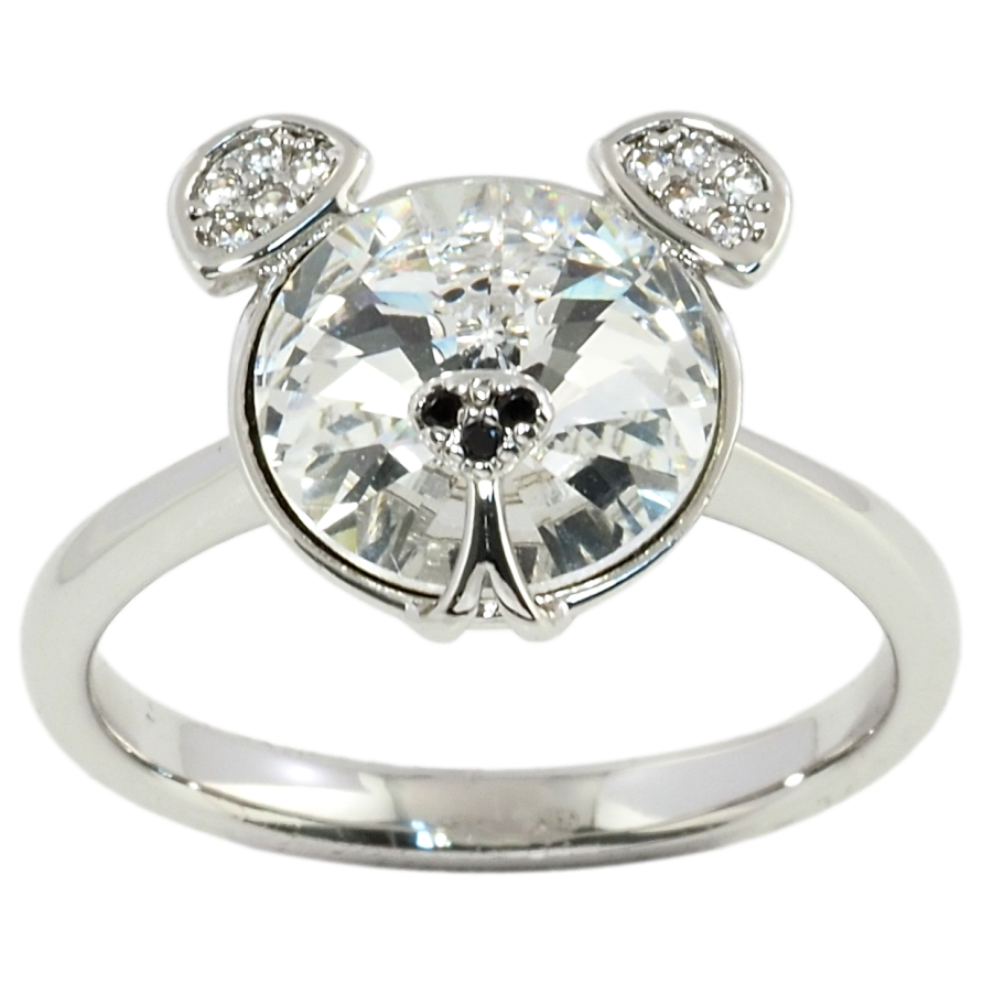 Кольцо Xuping цвет Родий с кристаллами Swarovski Мишка кристалл Clear фото №1