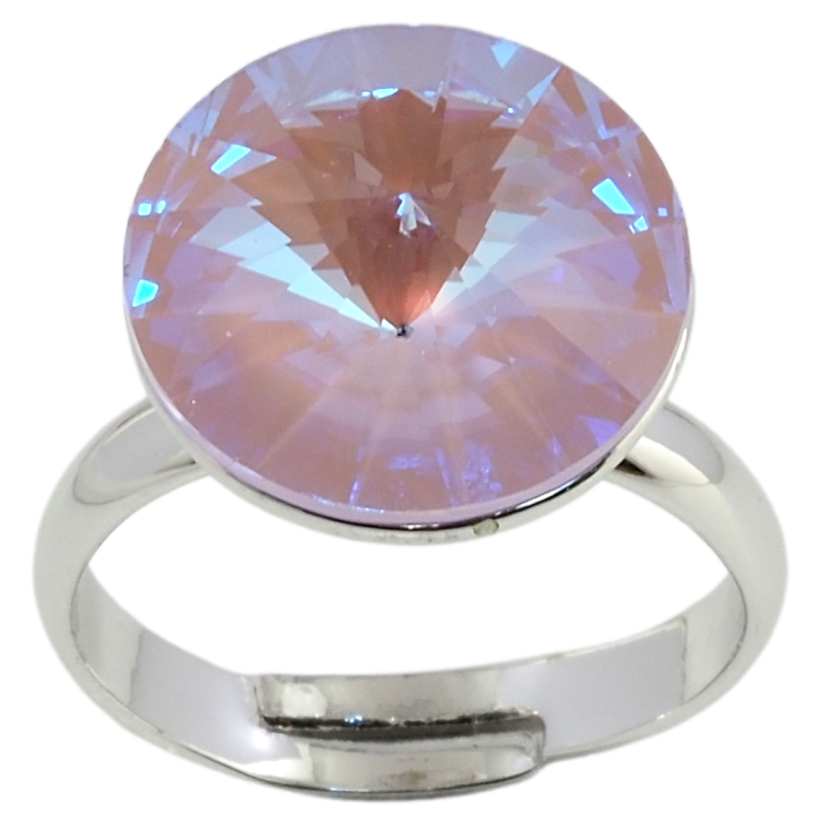 Каблучка Xuping колір Родій із кристалами Swarovski Кристал Rose Delite, ø 14мм фото №10