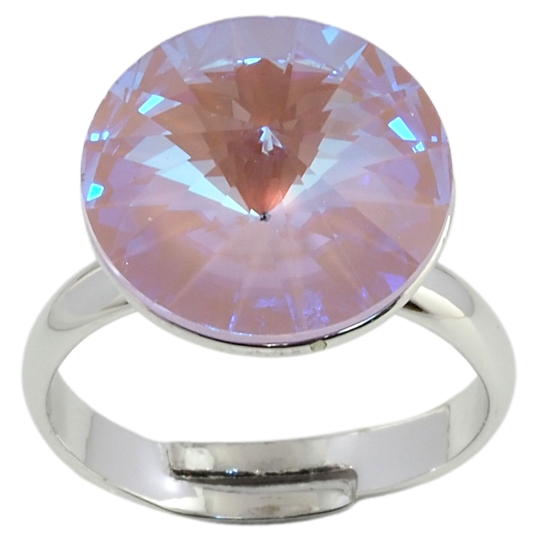 Каблучка Xuping колір Родій із кристалами Swarovski Кристал Rose Delite, ø 14мм фото №1