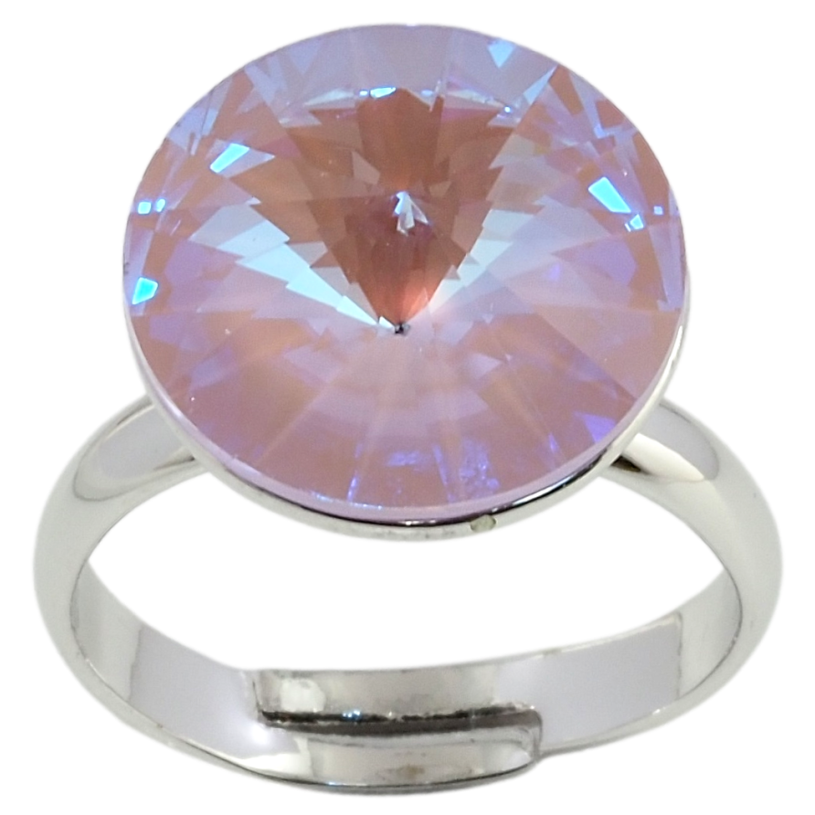 Каблучка Xuping колір Родій із кристалами Swarovski Кристал Rose Delite, ø 14мм фото №1