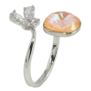 Кольцо Xuping цвет Родий с кр-ми Swarovski Кристалл Peach Delite с бабочкой фото №2