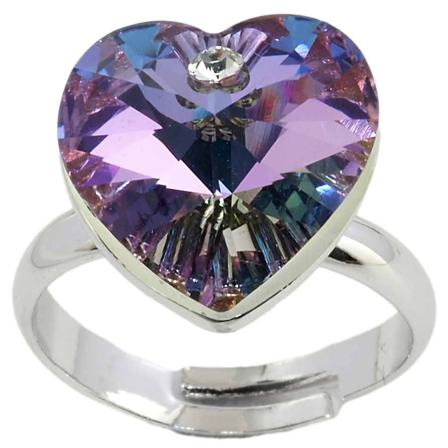 Кільце Xuping колір Родій з кр-ми Swarovski Кристальне серце Paradise Shine фото №1