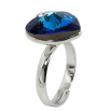 Кольцо Xuping цвет Родий с кр-ми Swarovski Кристальное сердце Capri Blue фото №2