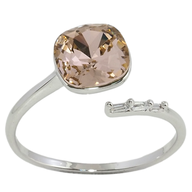 Кольцо Xuping цвет Родий с кр-ми Swarovski Кристалл Light Peach с кристаллами фото №3