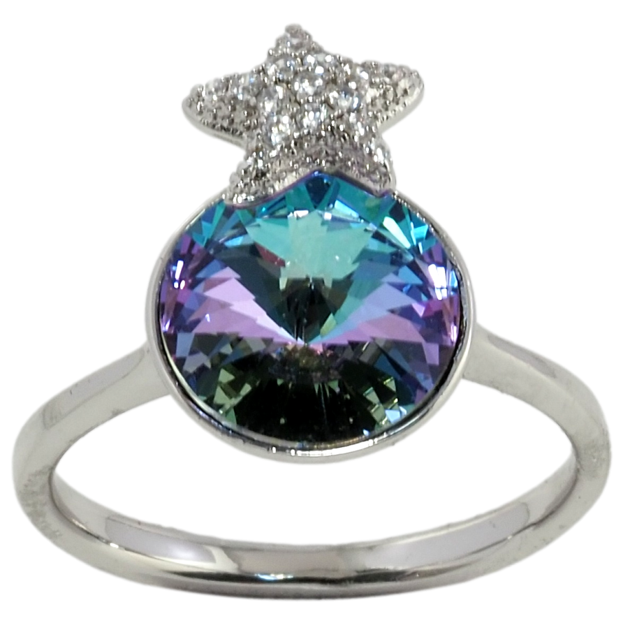 Каблучка Xuping колір Родій з кр-ми Swarovski Кристал Paradise Shine із зіркою фото №1