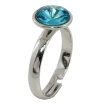 Кольцо Xuping цвет Родий с кристаллами Swarovski Кристалл Blue Zircon ø 10мм фото №2