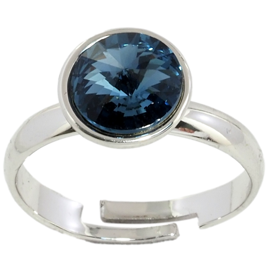 Кольцо Xuping цвет Родий с кристаллами Swarovski Кристалл Montana ø 10мм фото №1