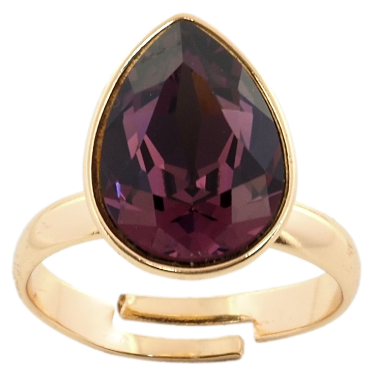 Каблучка Xuping колір 18K з кристалами Swarovski Великий Кристал Огранювання Груша, 16х12мм фото №12