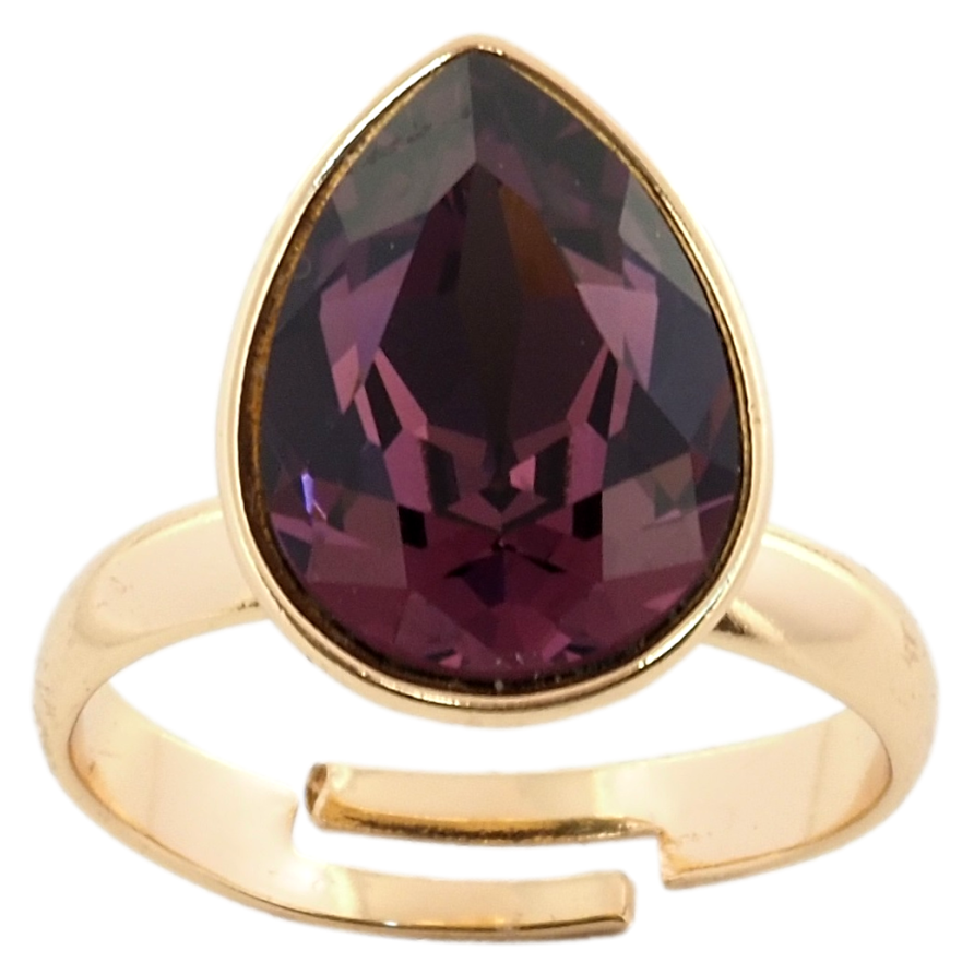 Каблучка Xuping колір 18K з кристалами Swarovski Великий Кристал Огранювання Груша, 16х12мм фото №1