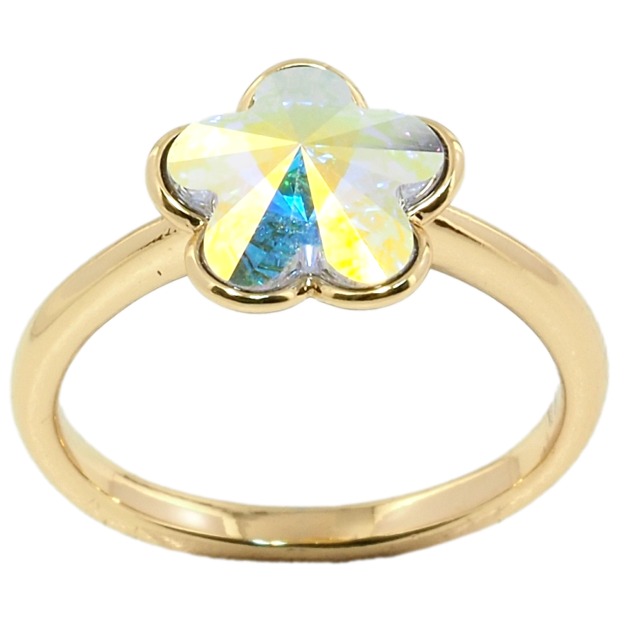 Кольцо Xuping цвет 18K с кристаллами Swarovski Радужный Цветок фото №1