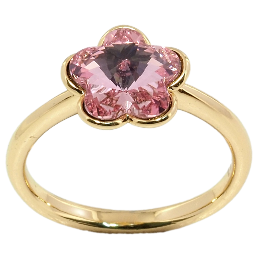 Кольцо Xuping цвет 18K с кристаллами Swarovski Розовый Цветок фото №1