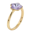 Кольцо Xuping цвет 18K с кристаллами Swarovski Сиреневый Цветок фото №2