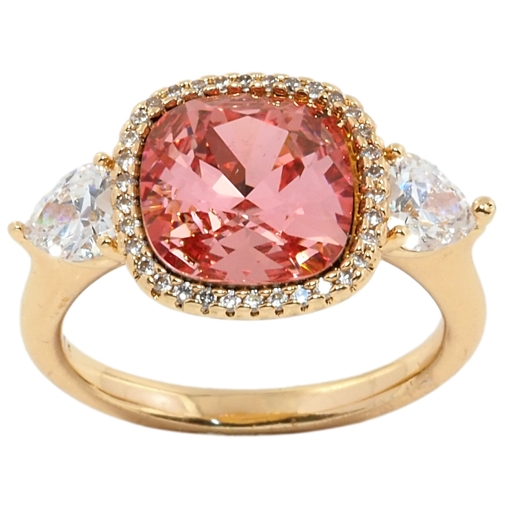 Кольцо Xuping цвет 18K с кристаллами Swarovski Центральная Вставка Кристалл Огранки Cushion Cut фото №24