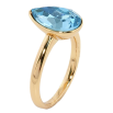 Кольцо Xuping цвет 18K с кристаллами Swarovski Кристалл капля Aquamarine 15х11мм; фото №2