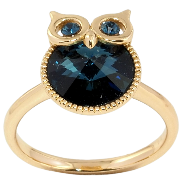Кольцо Xuping цвет 18K с кристаллами Swarovski Сова кристалл Montana фото №18