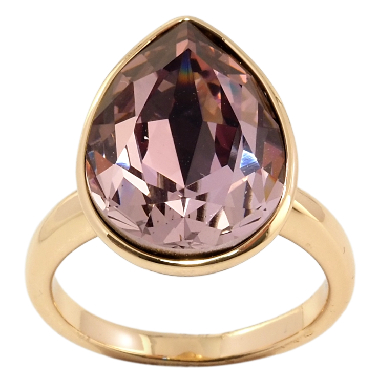 Кольцо Xuping цвет 18K с кристаллами Swarovski Кристалл капля Rose 19 х 14мм фото №12