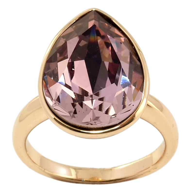 Кольцо Xuping цвет 18K с кристаллами Swarovski Кристалл капля Rose 19 х 14мм фото №1