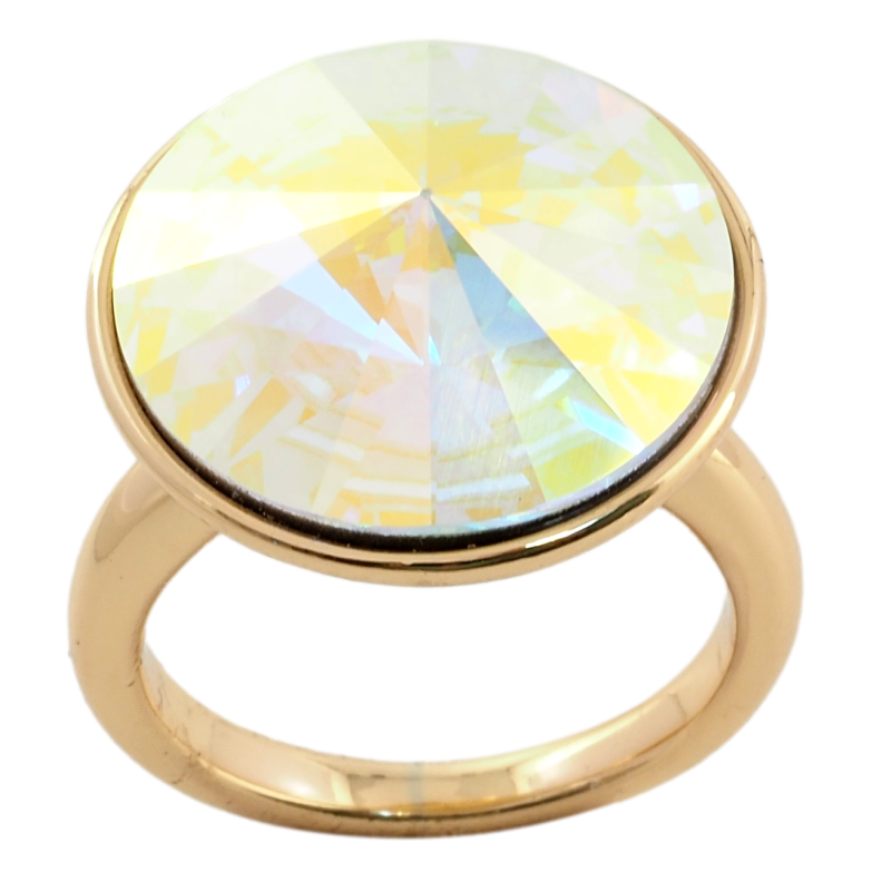 Каблучка Xuping колір 18K з кристалами Swarovski Райдужний конусний кристал ø 19мм фото №1