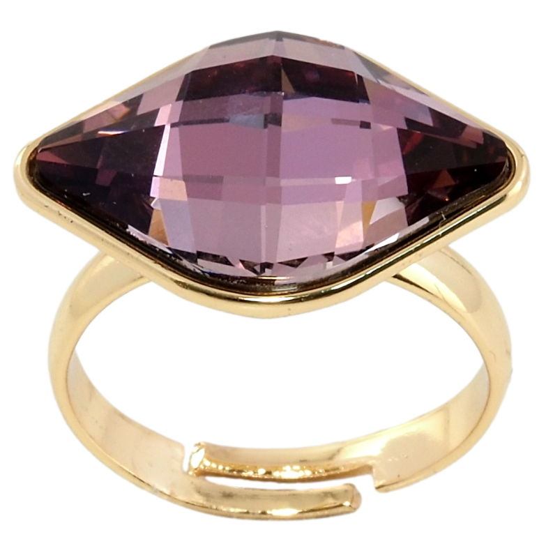 Кольцо Xuping цвет 18K с кристаллами Swarovski Крупный Граненый Кристалл Burgundy, 21х14мм фото №1