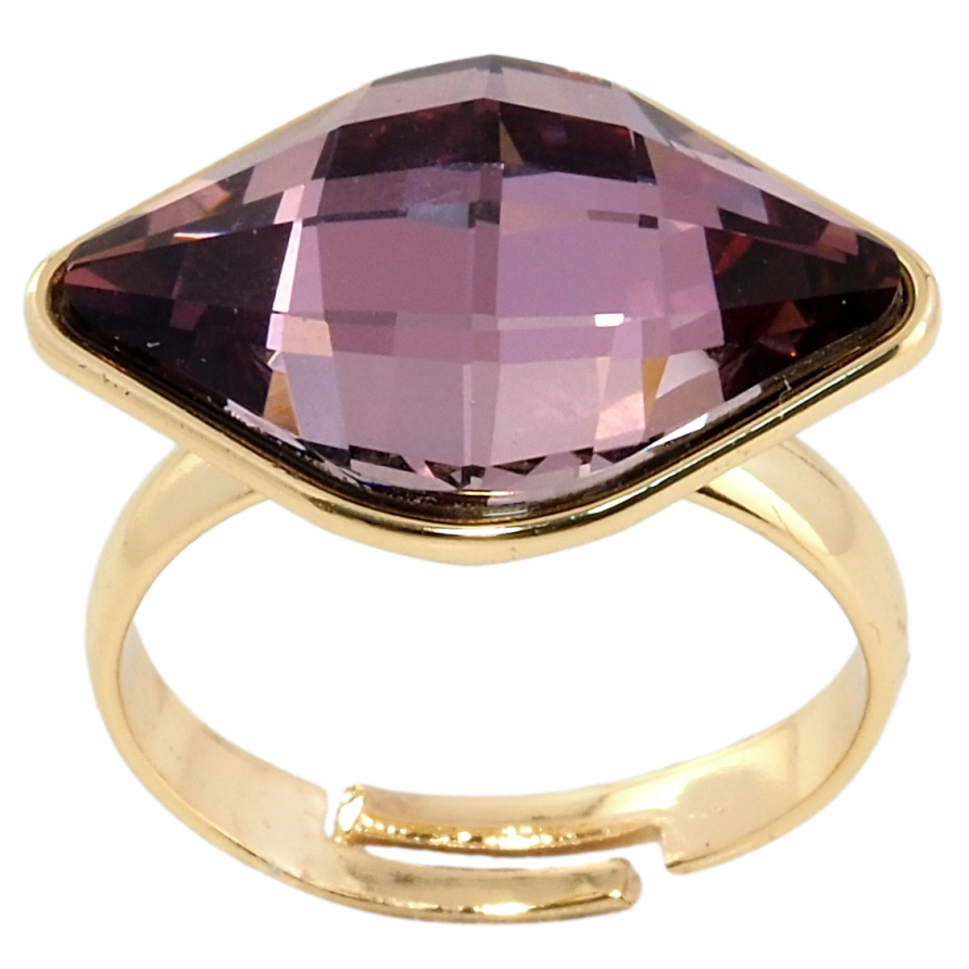 Кольцо Xuping цвет 18K с кристаллами Swarovski Крупный Граненый Кристалл Burgundy, 21х14мм фото №1