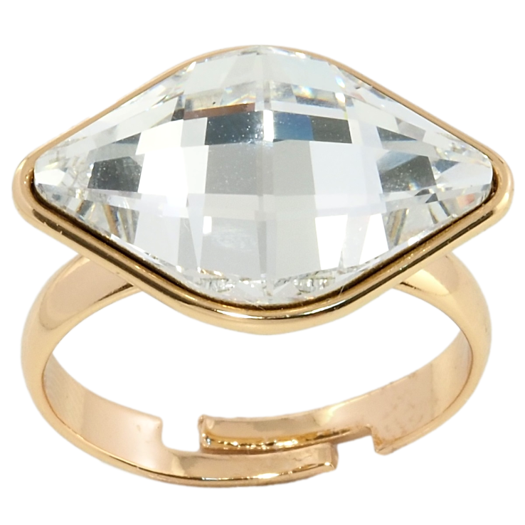 Кольцо Xuping цвет 18K с кристаллами Swarovski Крупный Граненый Кристалл Clear, 21х14мм фото №6