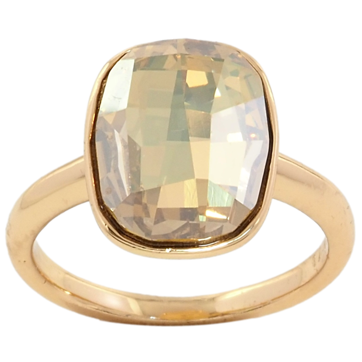 Кольцо Xuping цвет 18K с кристаллами Swarovski Кристалл Topaz,15х12мм фото №4