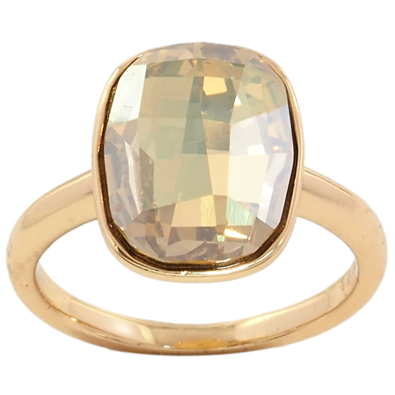 Кольцо Xuping цвет 18K с кристаллами Swarovski Кристалл Topaz,15х12мм фото №1