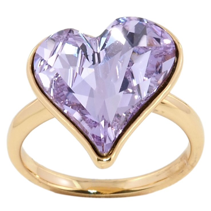 Кольцо Xuping цвет 18K с кр-ми Swarovski Кристальное сердце Tanzanite фото №19
