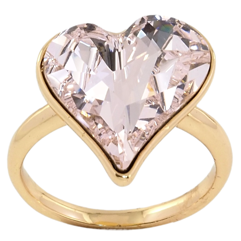 Кольцо Xuping цвет 18K с кр-ми Swarovski Кристальное сердце Light Rose фото №16