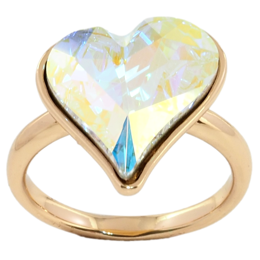 Каблучка Xuping колір 18K з кр-ми Swarovski Кристальне серце АВ фото №1