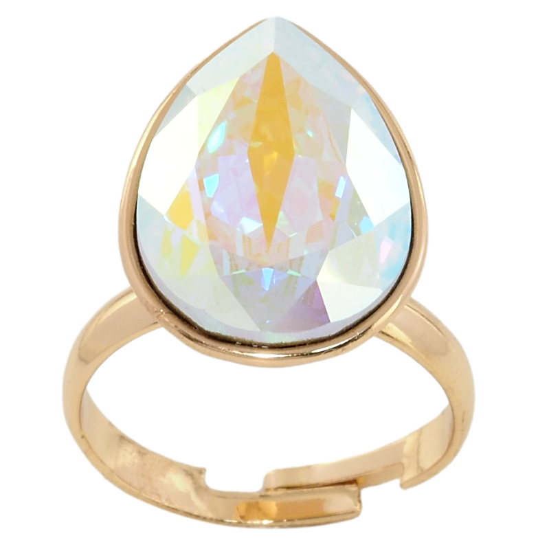 Кольцо Xuping цвет 18K с кр-ми Swarovski Кристалл Ochre Delite (19х14мм) в огранке капля фото №3