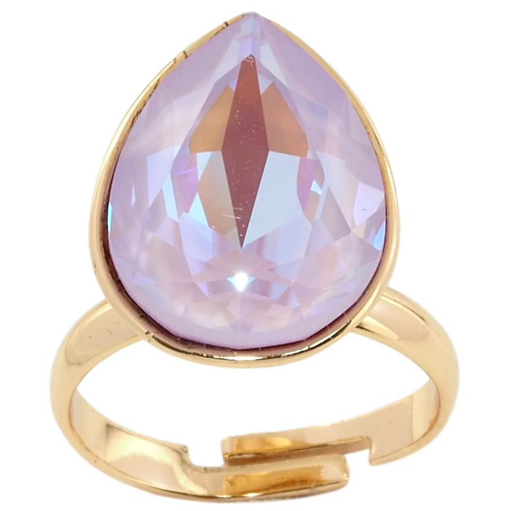 Каблучка Xuping колір 18K з кр-ми Swarovski Light Amethyst Delite (19х14мм) в ограновуванні крапля фото №14