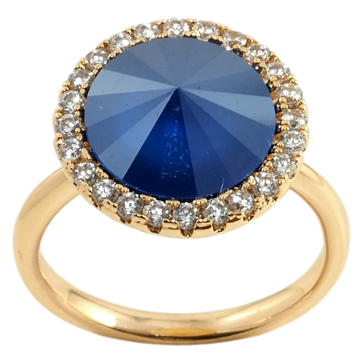 Кольцо Xuping цвет 18K с кр-ми Swarovski Кристалл Royal Blue ø 16мм фото №17