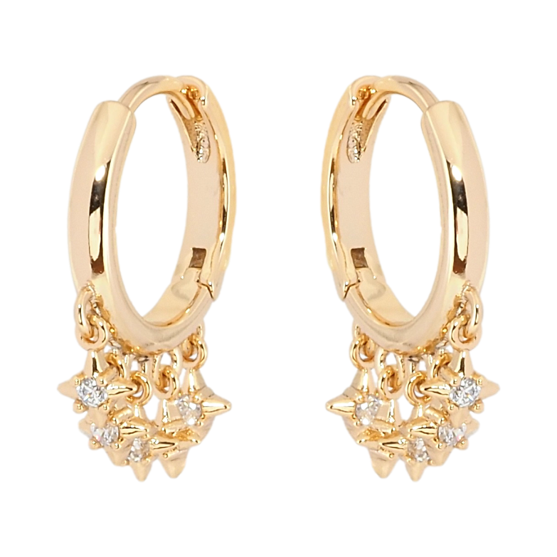 Серьги Xuping Позолота 18K подвески на колечках Звезды фото №10