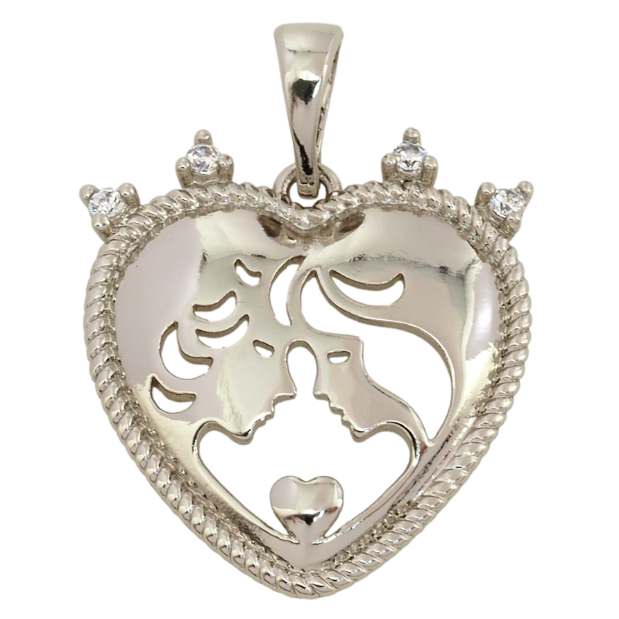 Кулон Xuping Родій Серце із закоханими для ланцюжка до 5 мм фото №1