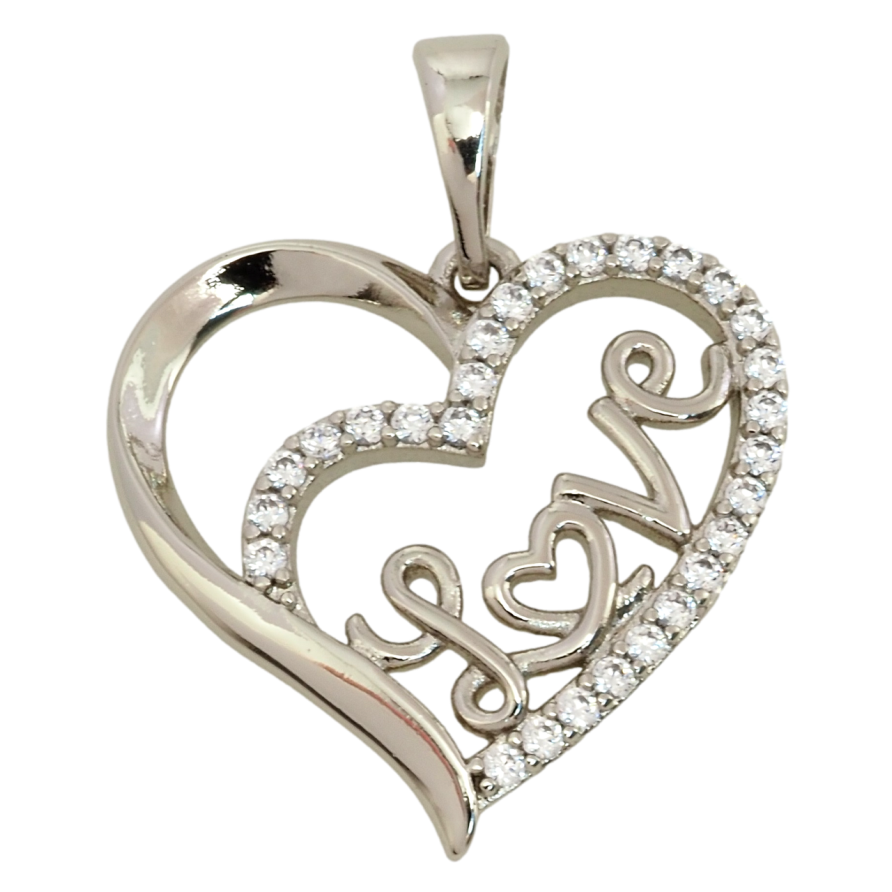 Кулон Xuping Родій Серце для ланцюжка до 5 мм фото №1